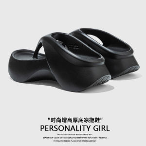 [Free Shipping] WomenS Fashionable And Versatile Flip-Flops Thick-Soled Beach Sandals Made Of Eco-Friendly EVA Material 7Cm Heel New Style Comfortable For Outdoor Wear