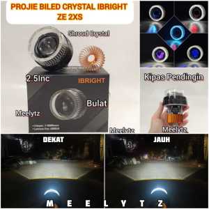 Projie Biled Crystal IBRIGHT ZE 2XS Ukuran 2.5inc Bulat Body Black di lengkapi Kipas Pendingin