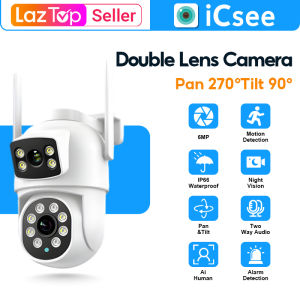 ICSEE XM R6 New 6MP Dual Lens HD Outdoor Security Camera with 270° Pan/Tilt 90° Tilt Night Vision Waterproof Two-Way Audio Wireless IP Surveillance System