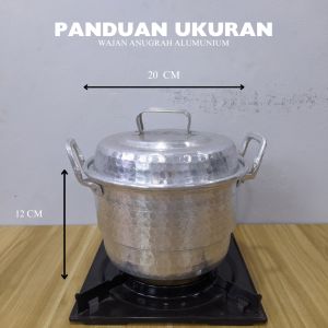Panci Dandang Kukus Alumunium 1 Liter - 3 Kg (20 Cm- 30 Cm) Anti Lengket Mudah Dibersihkan