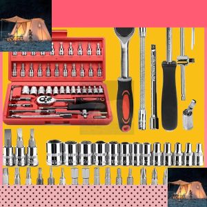 108pcs Tool Set DIY Toolbox Kit with CR-V HRC 60 Hammer Wrench Pliers Screwdrivers Ratchet Wrench for Home Repair