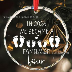 [COD]  New 2026 Crystal glass newborn couple gift pendant Christmas decoration gift