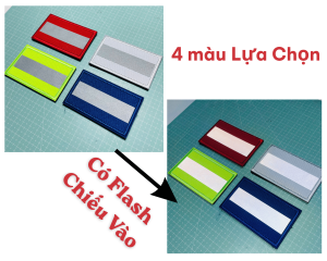 Patch_Velcro dán Phản Quang Bạcmặt gai dán lên quần áo baloViền Thêu Tinh Xảo