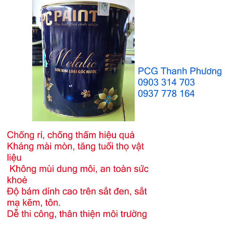 Sơn chống rỉ không mùi PCG AS142- Thùng 1L & 5L-Màu đỏ của oxi sắt -Sơn ...