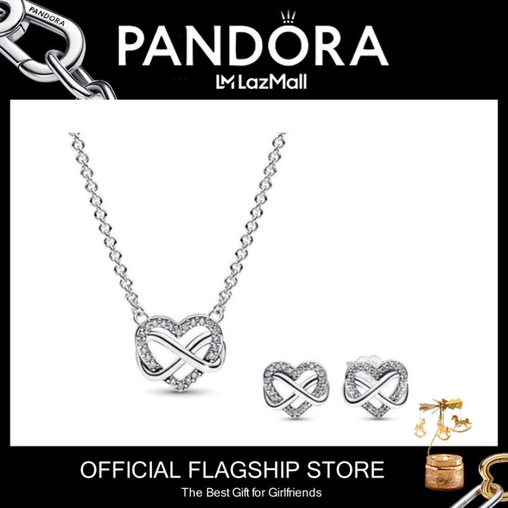 Pandora Sparkling Pavé Circle Necklace and Earring Gift Set, Rose  Gold-Plated | REEDS Jewelers