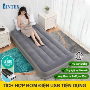 Giường hơi INTEX cao cấp tích hợp bơm điện cổng USB nhiều kích cỡ