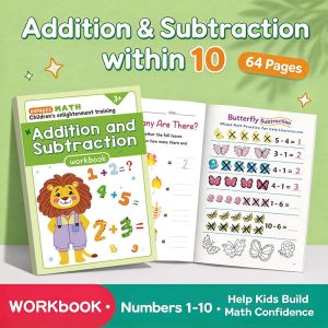 64 Pages 10 Within Mixed Addition Subtraction Mental Arithmetic Math Practice Toy Kids Number Calculation Exercise Sheet Preschool Toddler Early Math Learning Educational Kit