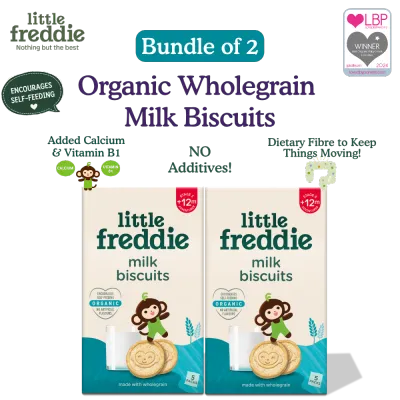 [Bundle of 2] Little Freddie Organic Baby Biscuit Monkey Bites - Milk 5x20g