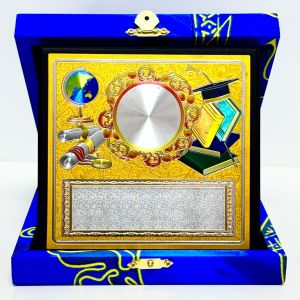 LG-VB2496 Batik Velvet Box w/Wood Plaque HADIAH ANUGERAH CEMERLANG Plak Cenderahati.