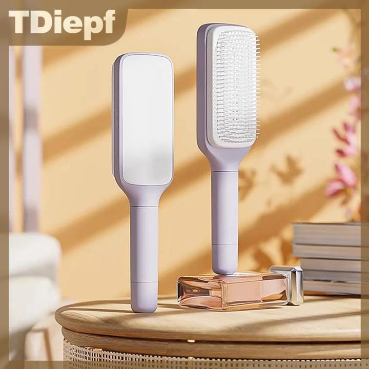 TDiepf Tự làm sạch bàn chải tóc phụ nữ Bàn chải tóc một phím làm sạch ...