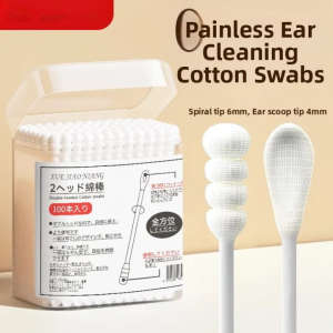 Luci Disposable Pet Cat Dog Dual Double Headed Ear Swabs Cotton Buds / Ear Cleaning Care Cotton Stick 100S PCS