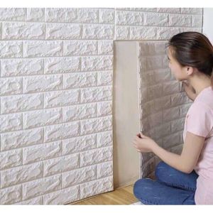 วอลเปเปอร์ กันน้ำ ติดผนัง ลายอิฐ 3 มิติ หนา4มิล มีกาว ราคาถูก