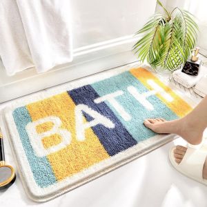 Imitation cashmere floor mats bathroom cartoon absorbent foot mats entrance easy to care door mats