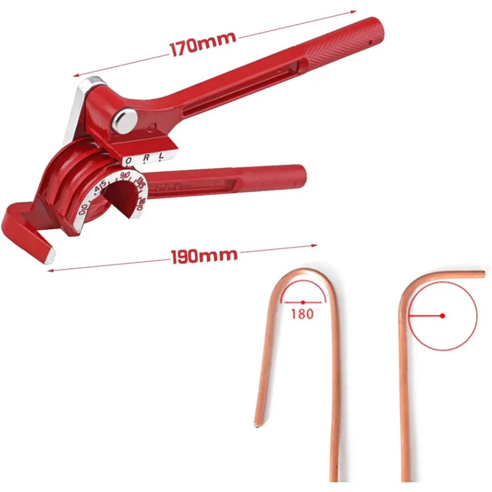 180 Degree Tube Bender Tool - 3-in-1 Handheld Pipe Bender For 1/4", 5/16", 3/8" Copper & Aluminum Pipes