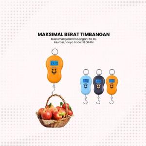 Timbangan Gantung Digital Smile 50KG Portable / Timbangan Digital Laundry / Electronic Scale Timbangan Koper Serbaguna Import U53