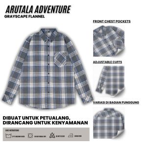 Arutala Adventure - Grayscape Longsleeve Flannel Kemeja Lengan Panjang