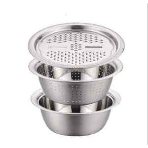 Bộ bào nạo rau củ kiêm rổ và chậu Inox Cao cấp đa năng