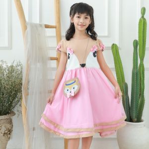 Dress Anak Perempuan Bahan Kaos Scuba Gratis Tas Lucu 4130