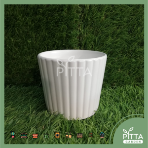 White/Black Straight Line Design Ceramic Pot 白/黑直线设计陶瓷盆 (PL11001WH/PL11001BK)