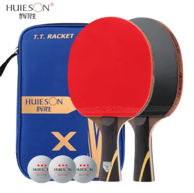 100% Authentic & Original Huieson 2 pieces 5 Star / 6 Star Carbon Table Tennis Racket Set Ping Pong Bat Set