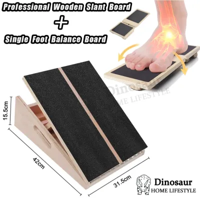 [5-Speed Adjustment] Professional Wooden Slant Board Adjustable Incline Board Calf Ankle Stretcher