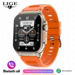 LIGE 2023 AMOLED HD Screen Bluetooth Call Women Smart Watch Men 600Mah Large Battery 100+ Sports Fitness Tracker IP68 Waterproof Smartwatch Man