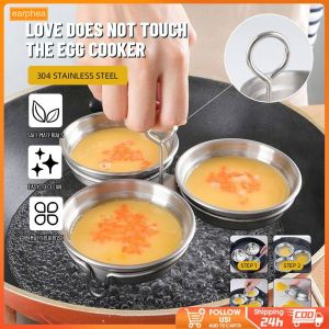 【Low Price】Stainless Steel Egg Poacher Poaching Pan Mould 3 In 1  Egg Steamer Steamed Egges Mold Kitchen Cooking Tool Gadget