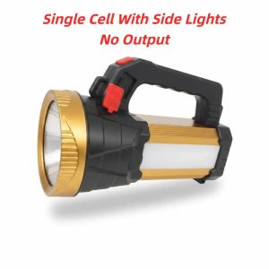 GUDAN Có thể điều chỉnh độ sáng Đèn tìm kiếm cắm trại có đèn bên Chống nước bắn tung tóe Đèn pin cầm tay mạnh mẽ Khẩn cấp Sáng sủa Đèn chiếu cầm tay Ngoài trời