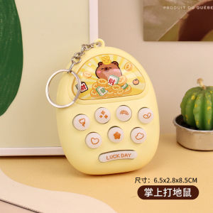 Capybara Pop It Whack A Mole Toy Keychain Console Stress Relief Toy Handheld Game Stress Reliever Fidget Sensory Toys