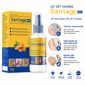 Xịt Vết Thương Santago 15ml Hỗ Trợ Nhanh Liền Da - Làm Sạch Kháng Khuẩn Giảm Sưng Bầm