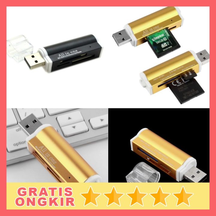 Compact Mini Pembaca Memory Card Reader Katritder Memori Card Rider ...