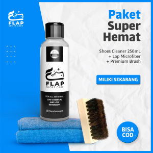 FLAP Shoes Cleaner Premium Kit 250ml - Paket Lengkap Sabun Cuci Sepatu
