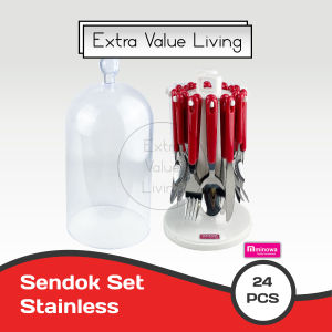 YOSHIKAWA Sendok Makan Stainless Sendok Set 24 Pcs Sendok Garpu Set Cutlery Set EVL-9502