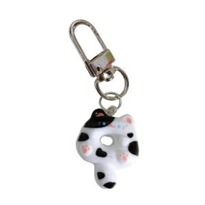 Cat Shaped Pendant Doughnuts Animal Doll Keychain Unique Soft Keyring Accessory Colorful Bag Charm for Handbags