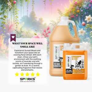 Sparks Pet: SUNSET BLOOM Enzyme Pet Deodorizer & Odor Neutralizer for Dog & Cat Mess