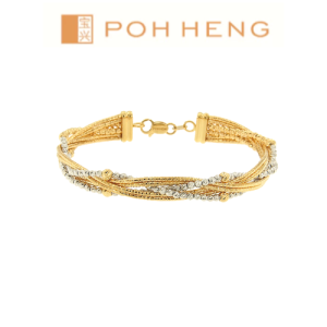 Poh Heng Jewellery 22K Radiant Bangle in Yellow White Gold[Price By Weight]