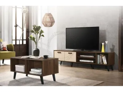 (Furnituresg) 4 feet / 6 feet TV Console with Matching Coffee Table