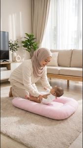 zeecloud® RoomyNest Baby Lounge Mat 73×43x13cm CloudLoft Comfort Fill Portable Tilam Bayi
