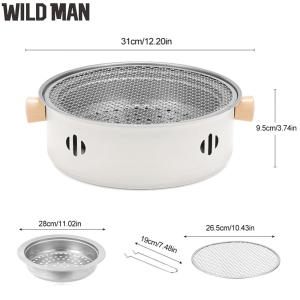 BBQ Charcoal Grill Portable Barbecue Grill Pan with Grill Net Camping Grill Stove for Camping Picnic Outdoor