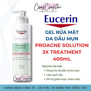 Sữa Rửa Mặt Eucerin 3X Treatment Foam Cleanser 400mL Cho Da Mụn (Nhập Khẩu)