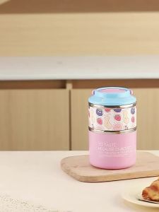 JUSTINLAU Thermos Bento Cartoon Double Layer 304 Stainless Steel Lunch Office Workers Students Portable Food Container2026