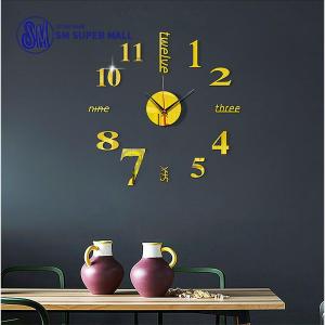 【Minimalist Style】40*40cm Wall Clock 3D Round Big Size Frameless Clocks DIY Easy To Paste Living Room Home Office Decoration Modern Clock Fashion Personality Decor Gift