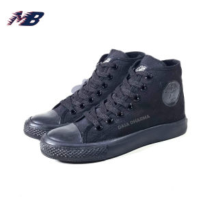 Sepatu MB Basket Sekolah SD SMP SMA Tinggi Sneakers Hitam Polos Ukuran 33-42