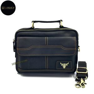 Rush Rider Full Grain Cow Leather Sling Bag Men Shoulder Bag CrossBody Messenger