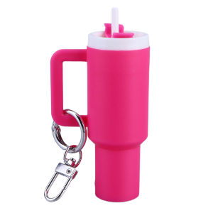 [joyonline]Mini Cup Keychain Mini Tumbler Keychain Cute Tumbler Key Ring Chapstick Holder Keychain Mini Keychain Pendant for Bag