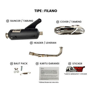Knalpot R One Racing Muffler V2 STD Full Package untuk Yamaha Series