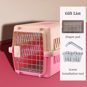 Pet Cat Dog Aviation Standard Travel Cage Pet Air Pet Travel Cage Portable Airline Approved Pet Carrier Cage Dog Cat Outdoor Carrier