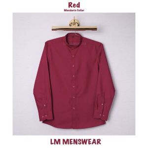 เสื้อเชิ้ตคุณภาพ คอจีน สีชมพูอ่อน (Soft Pink) ชมพูกุหลาบ (Rose Pink) สีแดง (Red) สีเลือดหมู (Maroon)