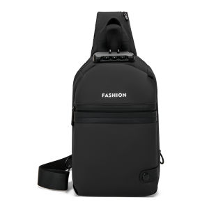 Mens motorcycle chest bag shoulder bag casual sports waist bag multifunctional crossbody mens bag password lock