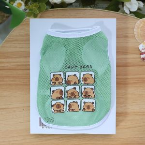 Áo ba lỗ thun lưới thoáng khí cho chó to lớn và vừa in hình Capybara - Đen Ta Pet shop